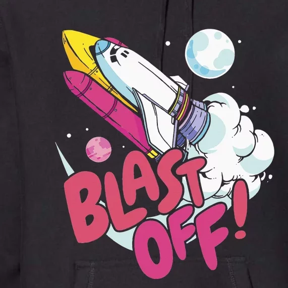 Blast off space shuttle planets Premium Hoodie