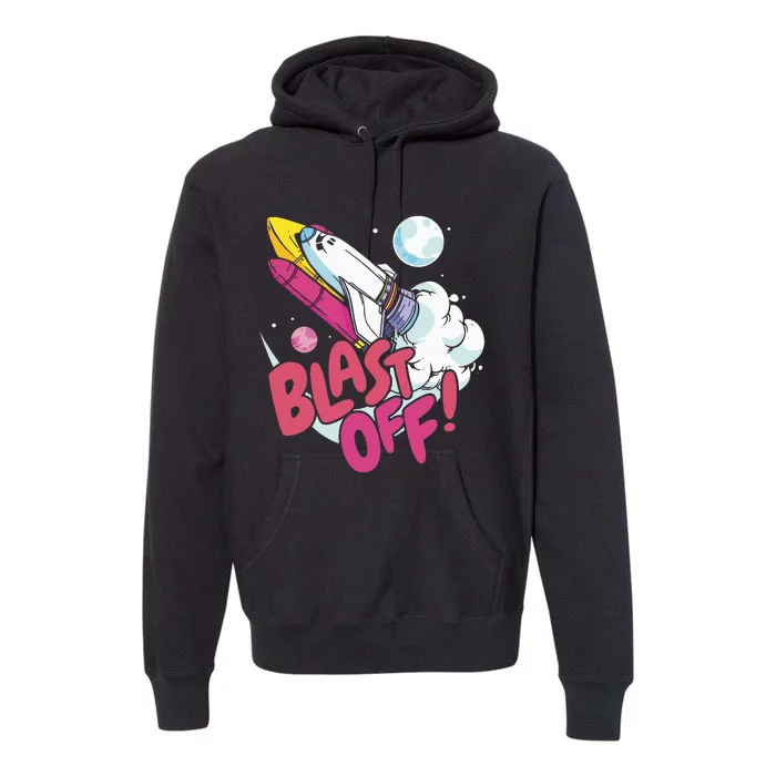 Blast off space shuttle planets Premium Hoodie