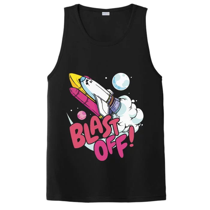 Blast off space shuttle planets Performance Tank