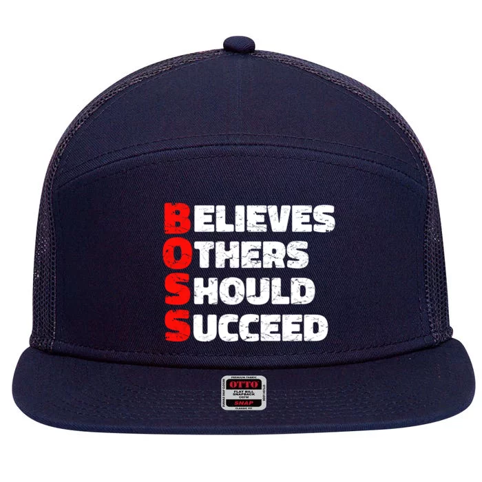 Boss Motivational 7 Panel Mesh Trucker Snapback Hat