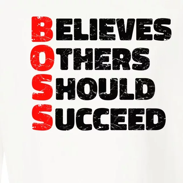 Boss Motivational Cropped Pullover Crew