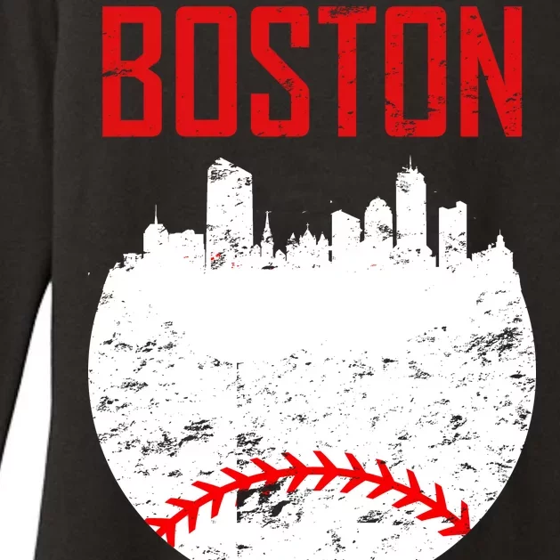 Boston Baseball City Womens CVC Long Sleeve Shirt