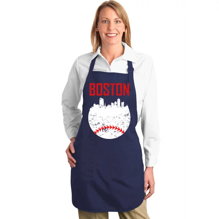 Boston Baseball City Full-Length Apron With Pocket