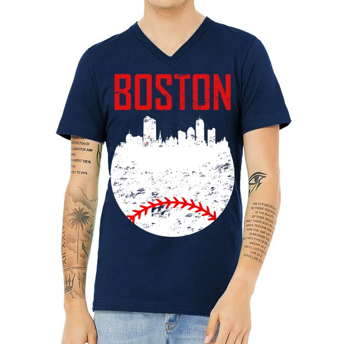 Boston Baseball City V-Neck T-Shirt