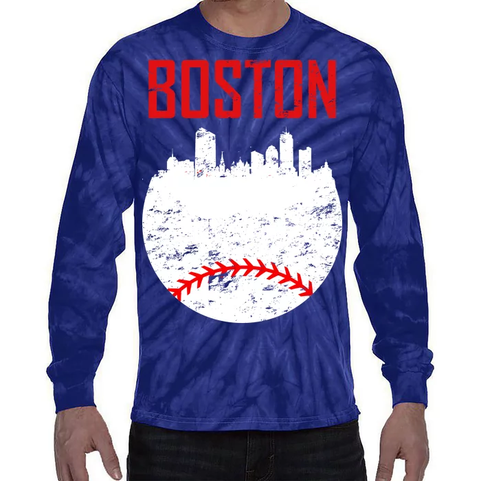 Boston Baseball City Tie-Dye Long Sleeve Shirt