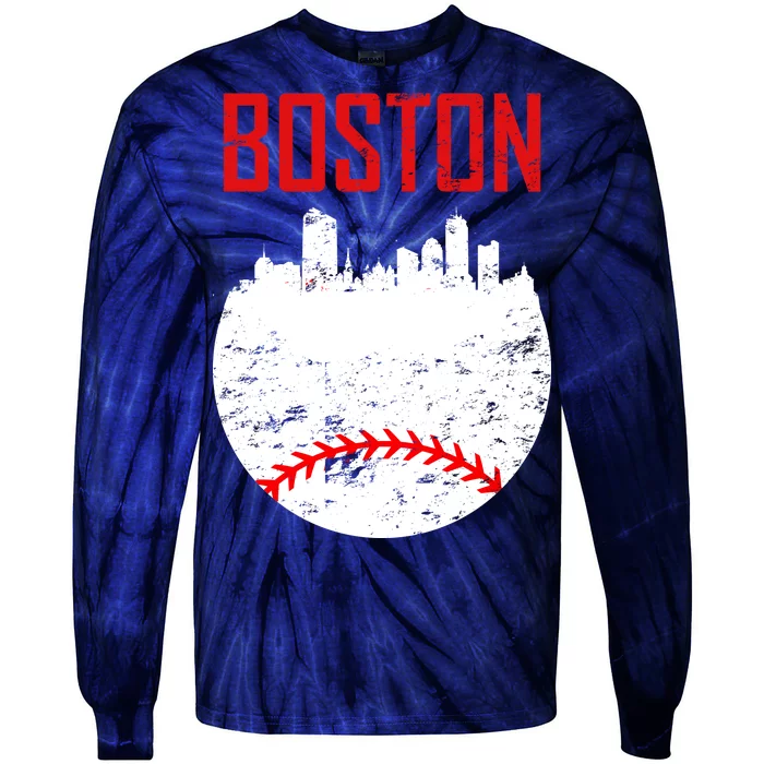 Boston Baseball City Tie-Dye Long Sleeve Shirt