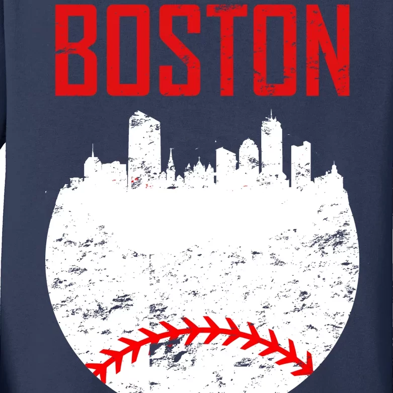 Boston Baseball City Kids Long Sleeve Shirt