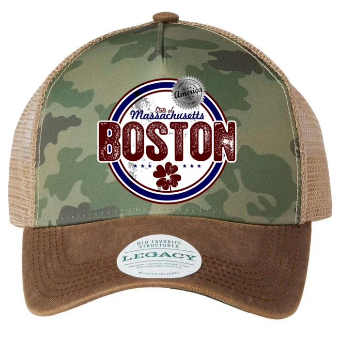 Boston Land of the Free Logo Legacy Tie Dye Trucker Hat