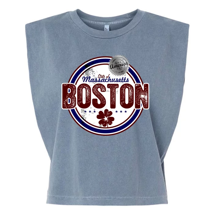 Boston Land of the Free Logo Garment-Dyed Women's Muscle Tee