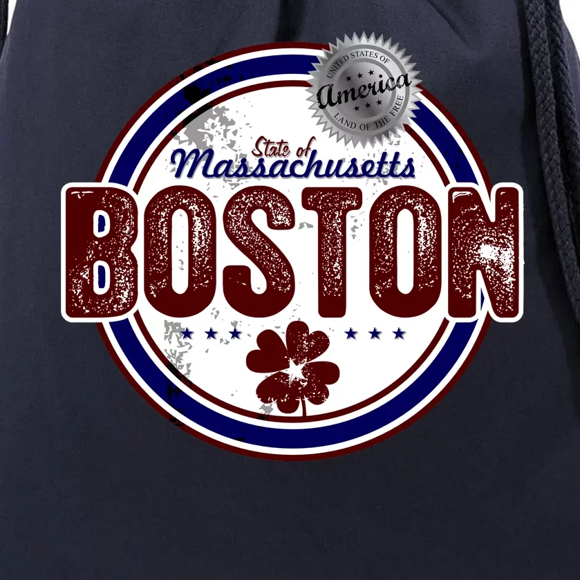 Boston Land of the Free Logo Drawstring Bag