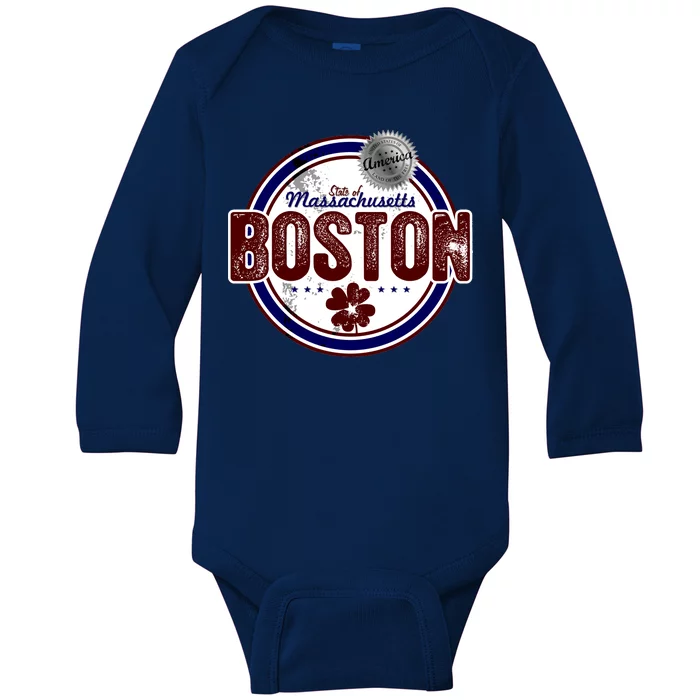 Boston Land of the Free Logo Baby Long Sleeve Bodysuit