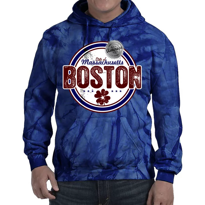 Boston Land of the Free Logo Tie Dye Hoodie