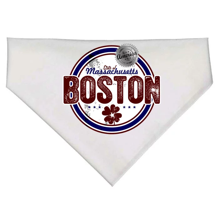 Boston Land of the Free Logo USA-Made Doggie Bandana