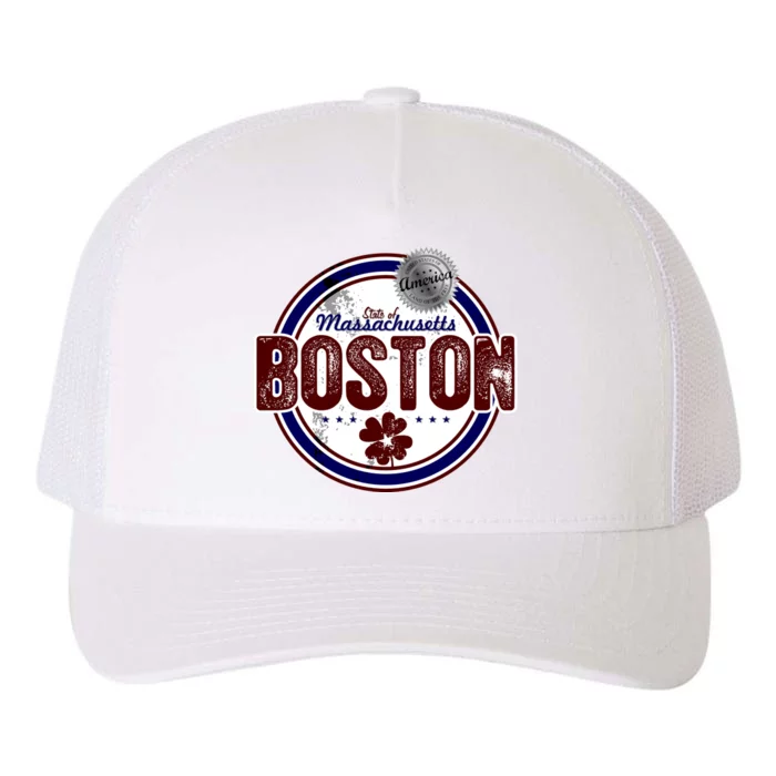 Boston Land of the Free Logo Yupoong Adult 5-Panel Trucker Hat