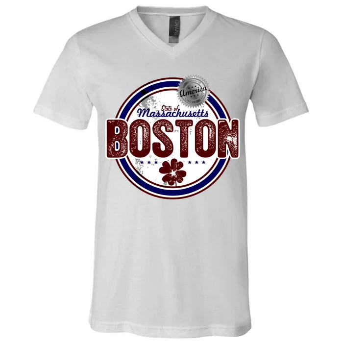 Boston Land of the Free Logo V-Neck T-Shirt