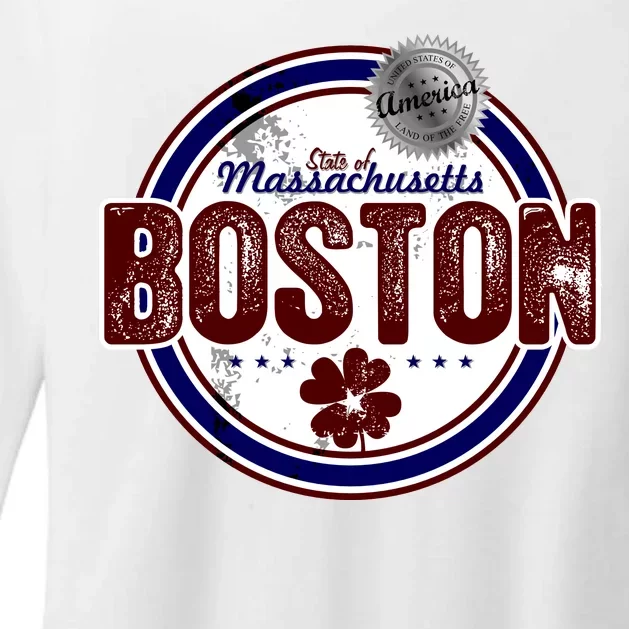 Boston Land of the Free Logo Womens CVC Long Sleeve Shirt