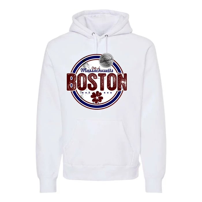 Boston Land of the Free Logo Premium Hoodie