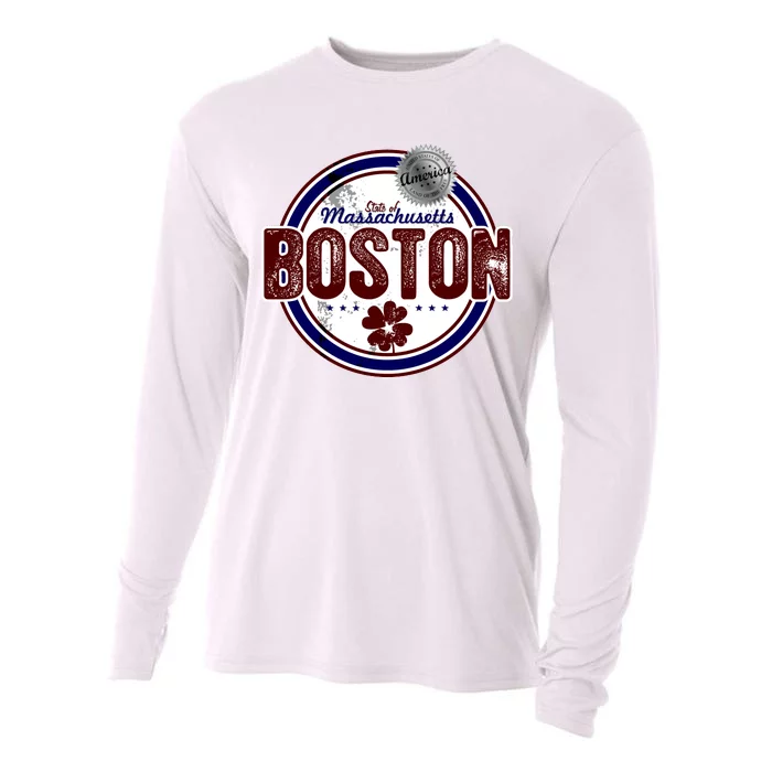 Boston Land of the Free Logo Cooling Performance Long Sleeve Crew