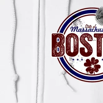 Boston Land of the Free Logo Full Zip Hoodie