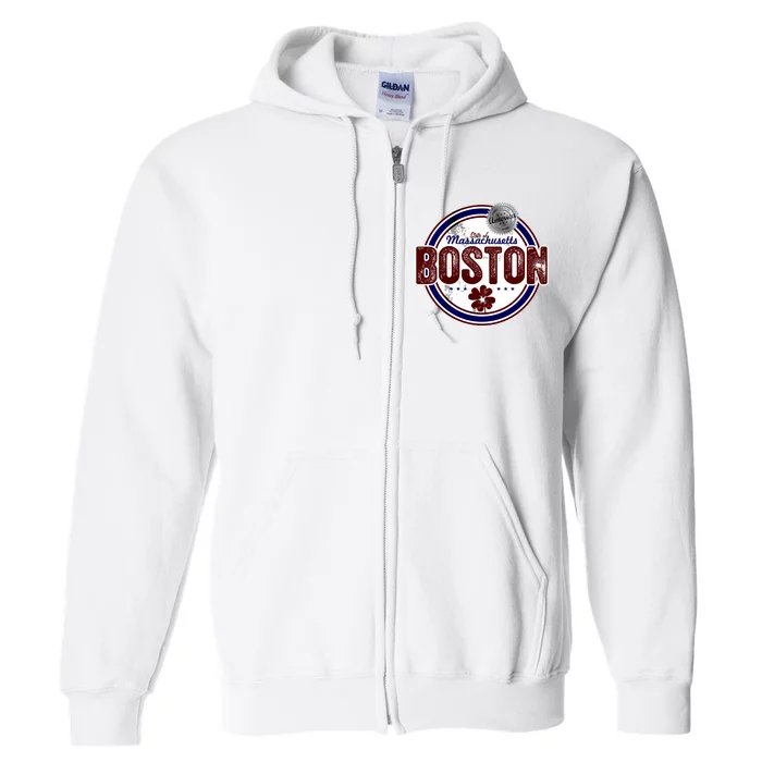 Boston Land of the Free Logo Full Zip Hoodie