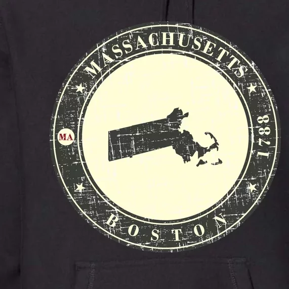 Boston Massachusetts Retro Premium Hoodie