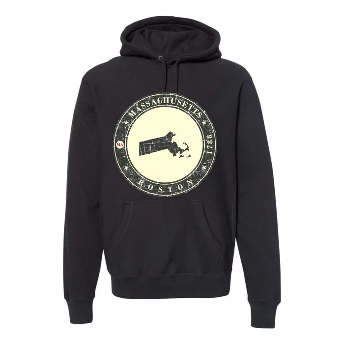 Boston Massachusetts Retro Premium Hoodie