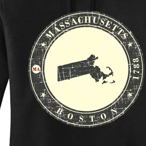 Boston Massachusetts Retro Women's Pullover Hoodie