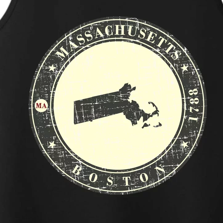 Boston Massachusetts Retro Performance Tank