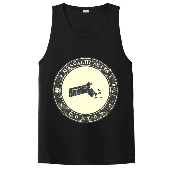 Boston Massachusetts Retro Performance Tank