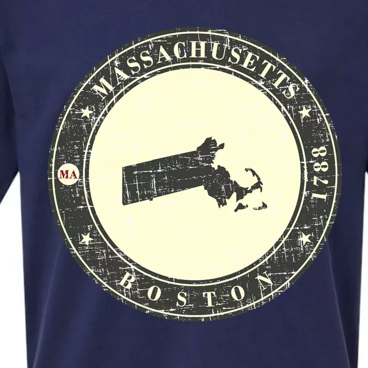 Boston Massachusetts Retro Sueded Cloud Jersey T-Shirt