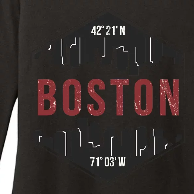 Boston Skyline Womens CVC Long Sleeve Shirt