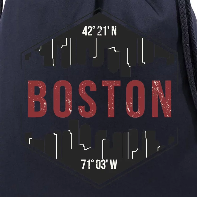 Boston Skyline Drawstring Bag