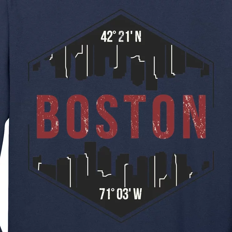 Boston Skyline Tall Long Sleeve T-Shirt