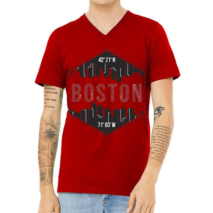 Boston Skyline V-Neck T-Shirt