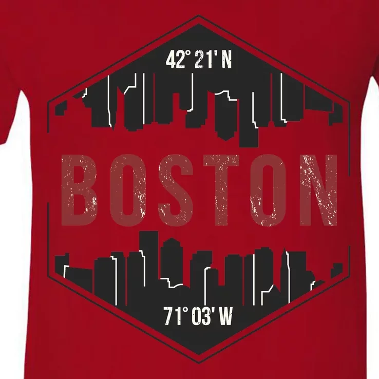 Boston Skyline V-Neck T-Shirt