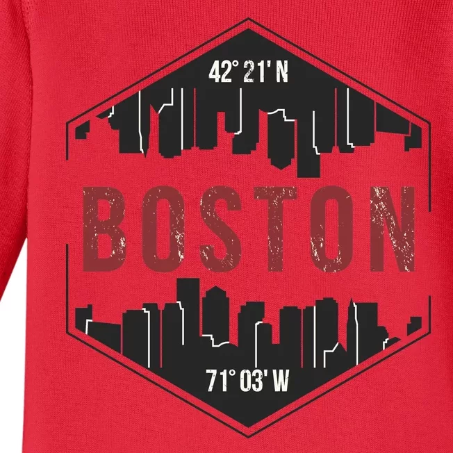 Boston Skyline Baby Long Sleeve Bodysuit