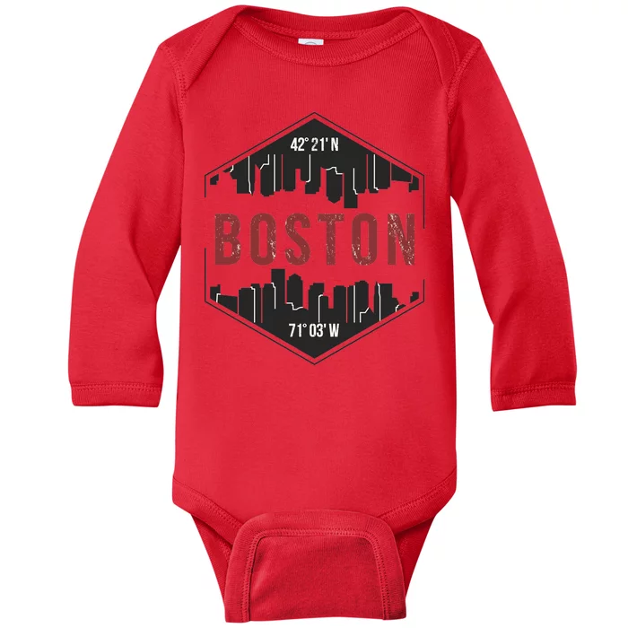 Boston Skyline Baby Long Sleeve Bodysuit