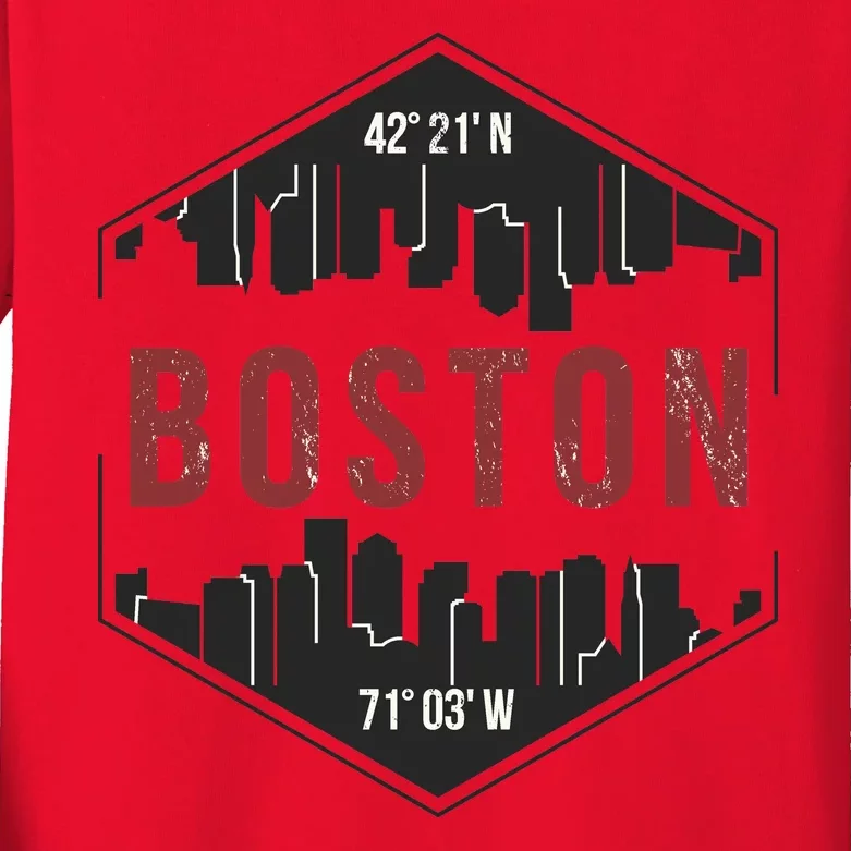 Boston Skyline Kids Long Sleeve Shirt