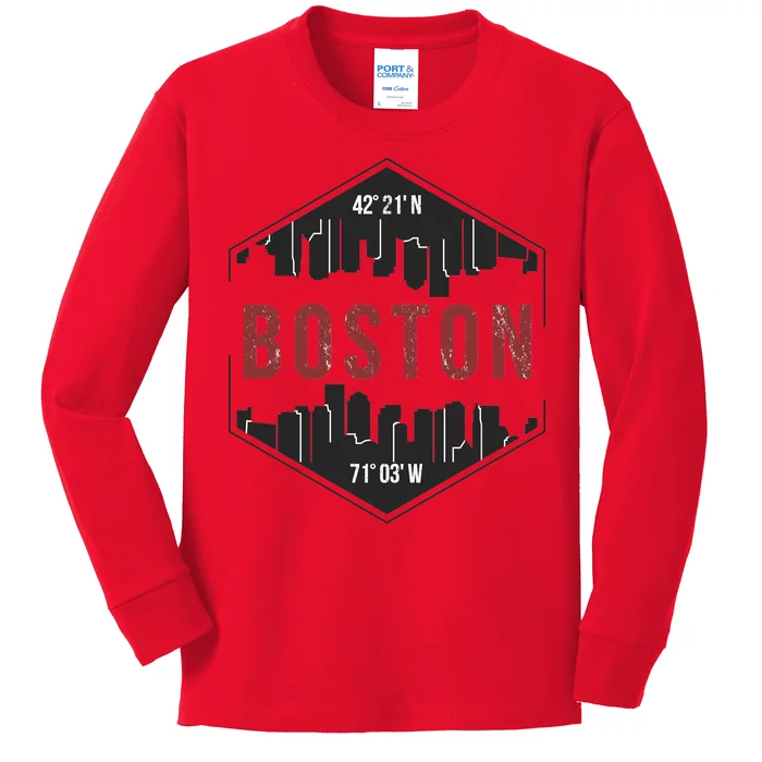 Boston Skyline Kids Long Sleeve Shirt