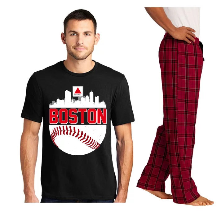 Boston Skyline Fenway Baseball Sports Logo Pajama Set