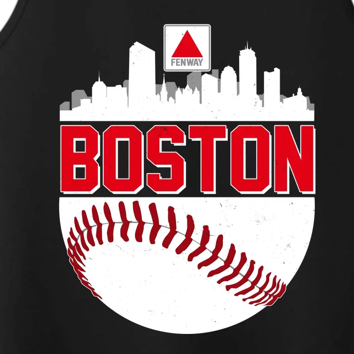 Boston Skyline Fenway Baseball Sports Logo Performance Tank