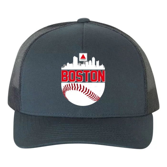 Boston Skyline Fenway Baseball Sports Logo Yupoong Adult 5-Panel Trucker Hat