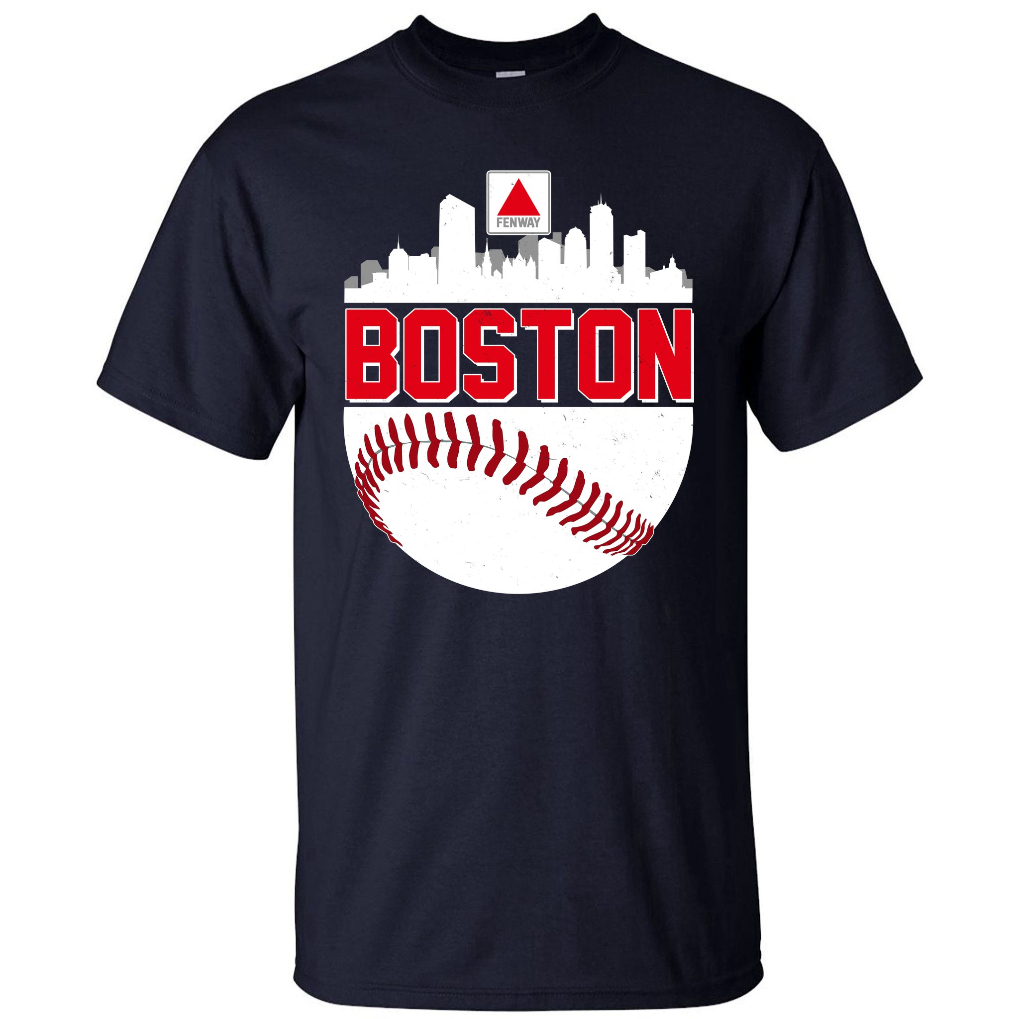 Teeshirtpalace Boston Skyline Fenway Baseball Sports Logo Kids T-Shirt