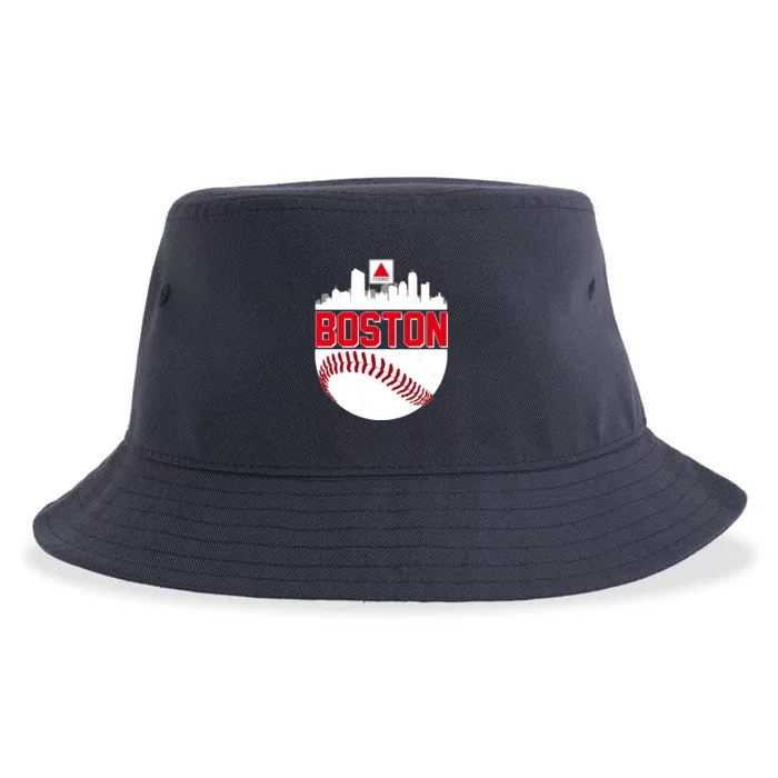 Boston Skyline Fenway Baseball Sports Logo Sustainable Bucket Hat