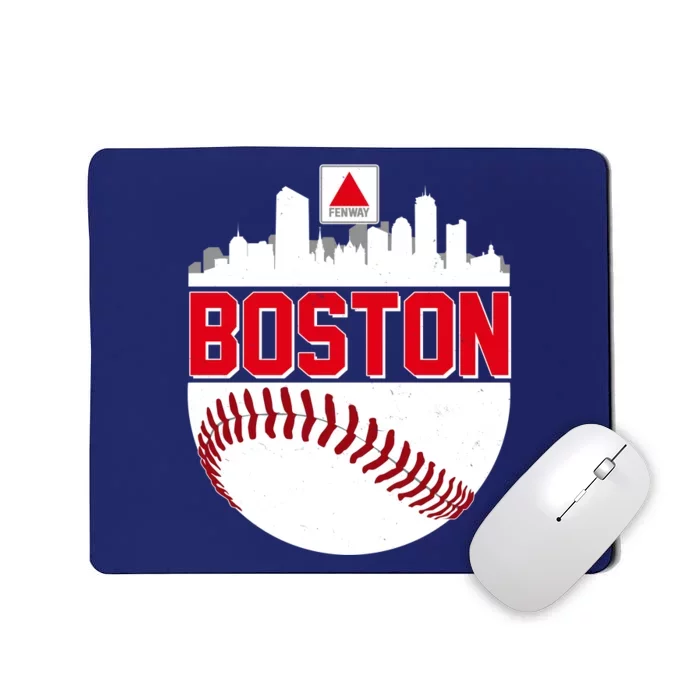 Boston Skyline Fenway Baseball Sports Logo Mousepad