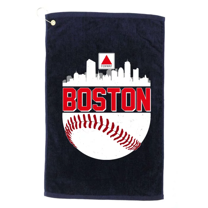 Boston Skyline Fenway Baseball Sports Logo Platinum Collection Golf Towel