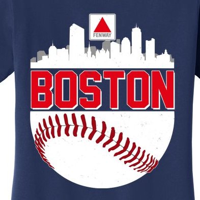 Boston Skyline Fenway Baseball Sports Logo Women's T-Shirt