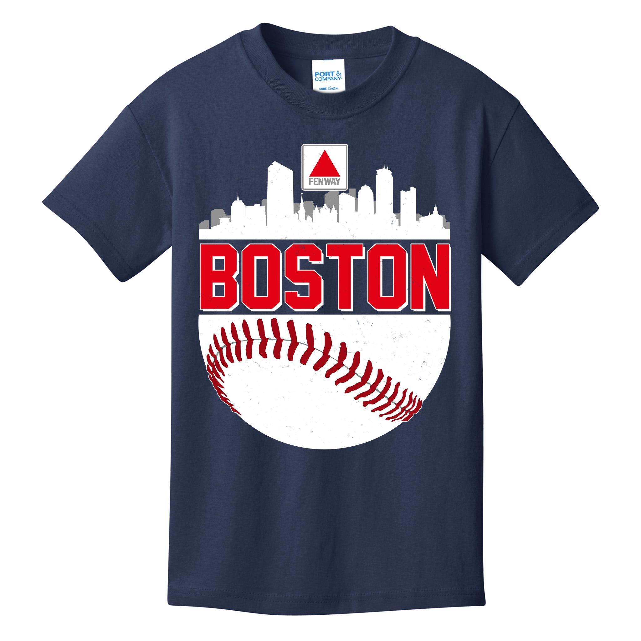 Vintage Boston Skyline Baseball Throwback For Red Game Day Shirt