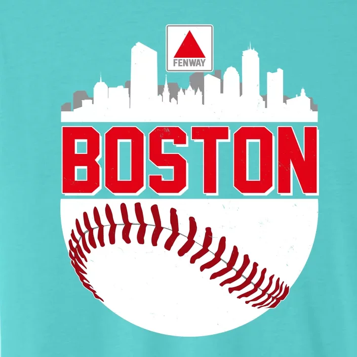 Boston Skyline Fenway Baseball Sports Logo ChromaSoft Performance T-Shirt