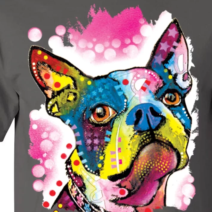 Boston Terrier Face Trippy Dog Tall T-Shirt